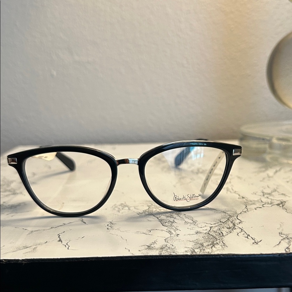 Robert Steffani RS 167 90 Black Glasses with Silver Details